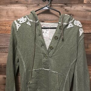 Green free people hoodie